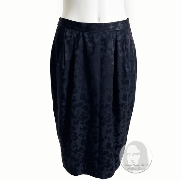 Adrianna Papell x Talbots Suit Jacket & Skirt Set Silk 2pc Jacquard Sz 8 Vintage - Picture 6 of 17